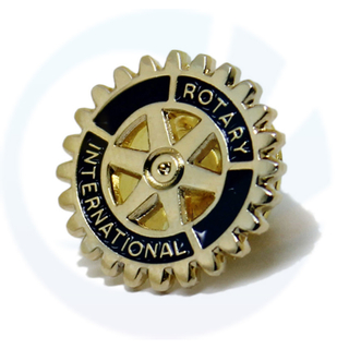 Metal Metal Wholesale International Drehs Tift Tift Soft Enemel Rotary Club Badge Pin de badge
