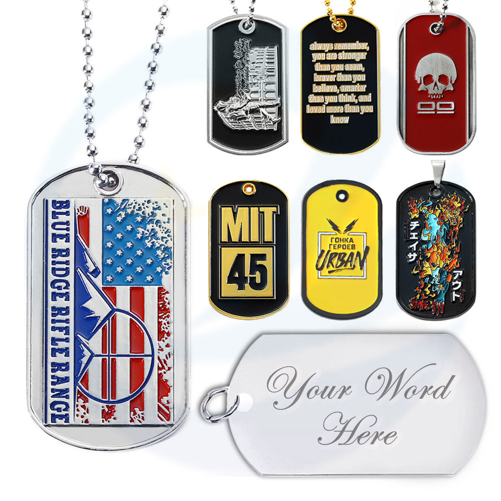 Street Cool Mens Chog Tag Collier Gravé en acier inoxydable Tags de chien Enfant Email ID ID ID 3D Custom Dog Tag pour la gravure