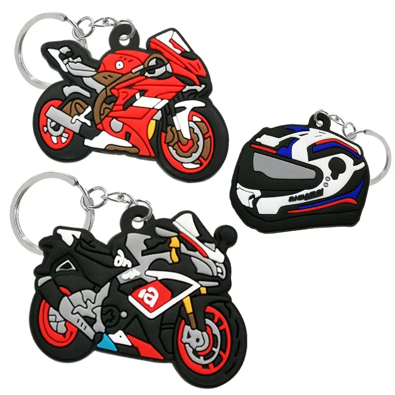 Pold Pendant Cartoon Animation Custom Logo Gift Motorcycle Double face PVC Keychain