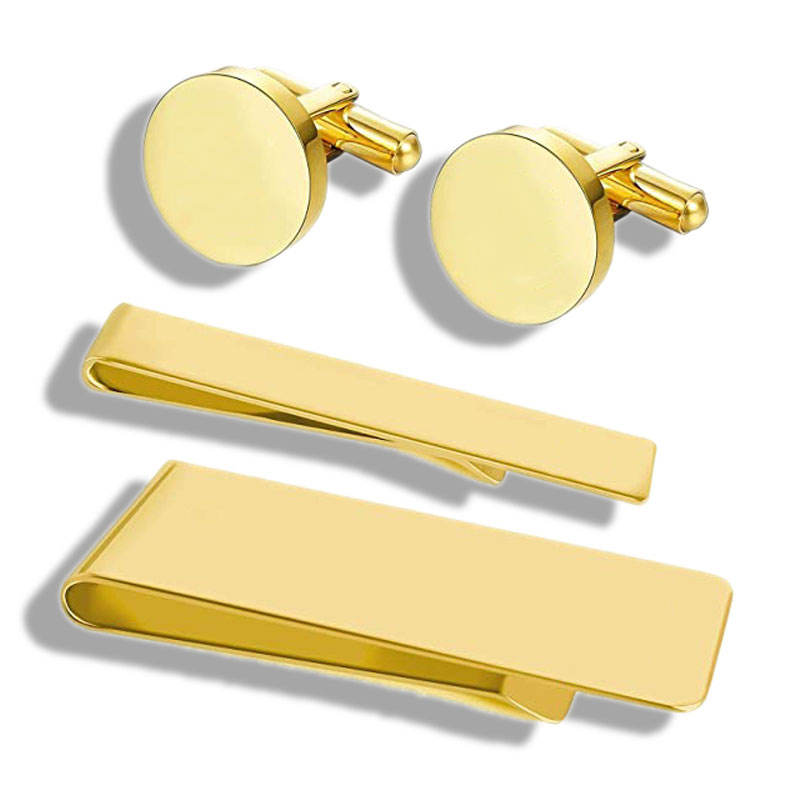 Gold Sterling Silver Blank en laiton en gros en gros en acier inoxydable Clip Clip de luxe Cuff Set Cuch Cufflinks Custom