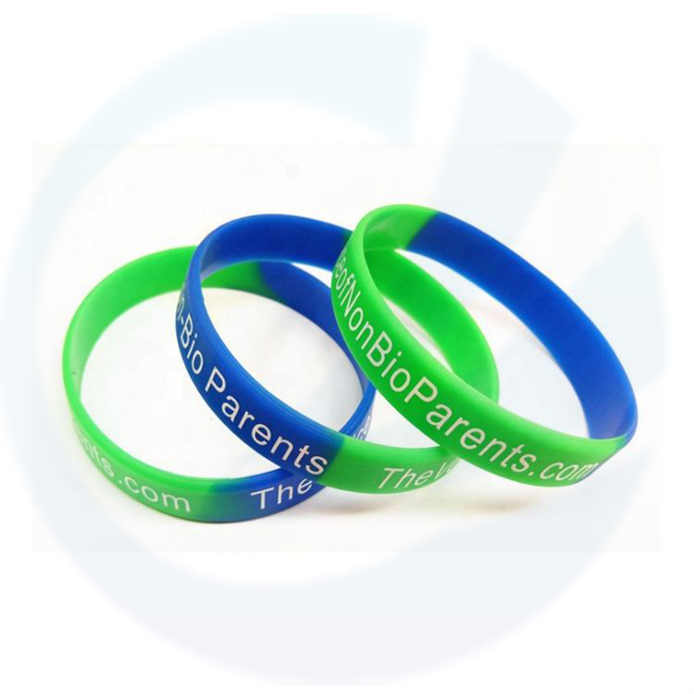 Bracelet en caoutchouc en caoutchouc de logo en caoutchouc de logo en silicone incandescent.