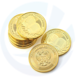 Moulage de matrice personnalisée 3D Gravure de logo Bright Gold Aluminium Alloy Metal Coin