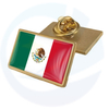 En gros de MOQ MOQ METAL National Mexican Flag Badge Badge Balk Country Custom Epoxy Mexican Entamel Pin