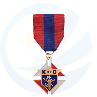Médaille de badge des Chevaliers de Colomb sur le zinc de zinc. 