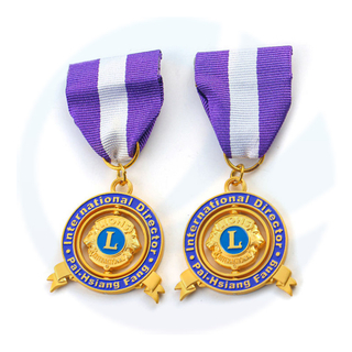 Médalas de médaille honorable Médaille Honorable Médaille de Metal Lions Club Club Metal Metalas Metalas de Metal avec ruban court avec un ruban court