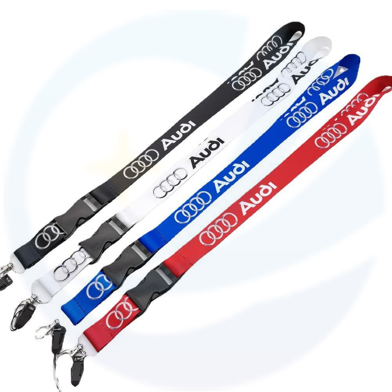 Personnalisez la voiture à moteur Lanyard Transfert de chaleur Impression Lanyard Téléphone mobile Carte de travail Col Lanyard Corde Logo Band de voitures Logo Ribbon Logo