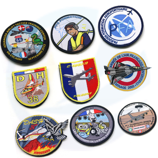Badges de broderie ronds de concepteur Patch tactique Logo personnalisé Couture sur des patchs brodés de Force Air French French Force pour le vêtement
