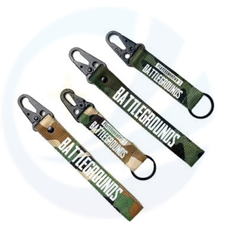 Lontes de porte-clés promotionnels avec logo Camouflage militaire personnalisé Camouflage tissé Lanyard Polyester Nery Lanyard Téléphone pour les sports de plein air