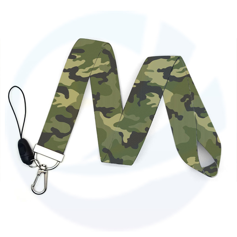 Transfert de chaleur en polyester personnalisé Logo militaire de l'Armée de terre Logo sublimation Camouflage imprimé Lanyard