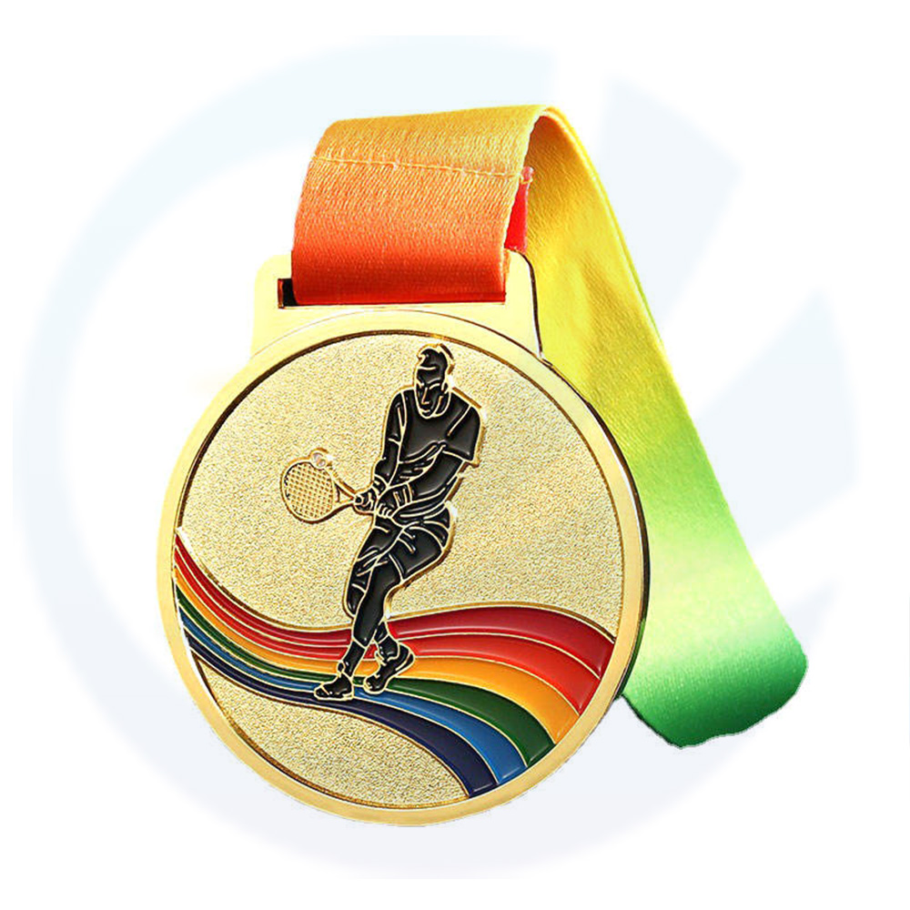 Médalon de tennis de tennis de table en métal personnalisé Médale de tennis en gros de Badminton Médaille sportive personnalisée