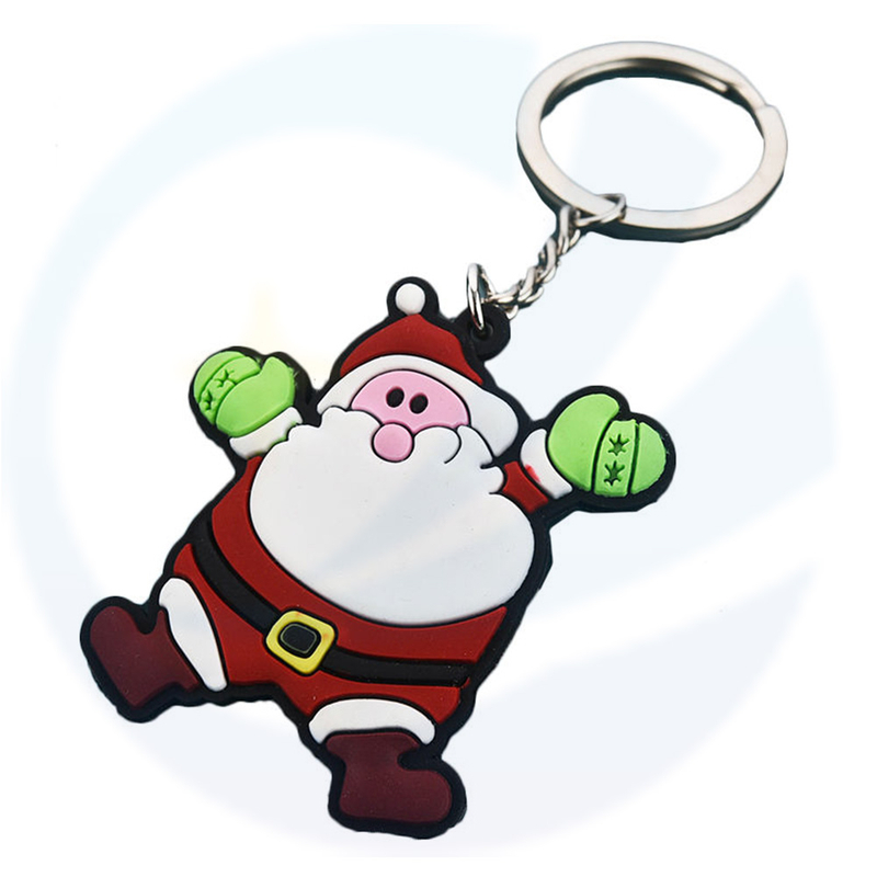 Couchette de Noël personnalisée Keychain mignon Keychains promotionnels de Santa Pvc Pendentif cadeau de Noël