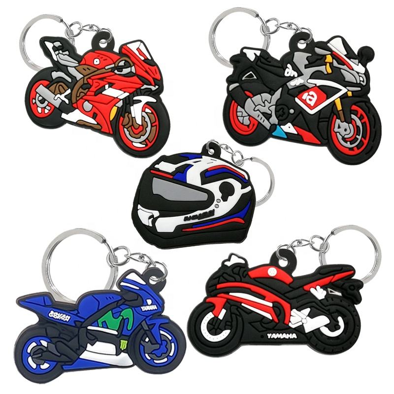 Pold Pendant Cartoon Animation Custom Logo Gift Motorcycle Double face PVC Keychain