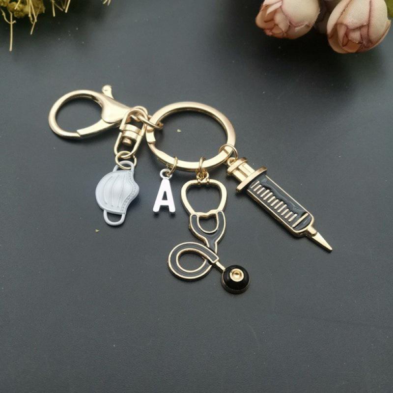 Infirmière en métal de mode personnalisée Keychain Docteur masque clés de la chaîne de clés Pendant Paramédic Décoration Docteur Keadchains