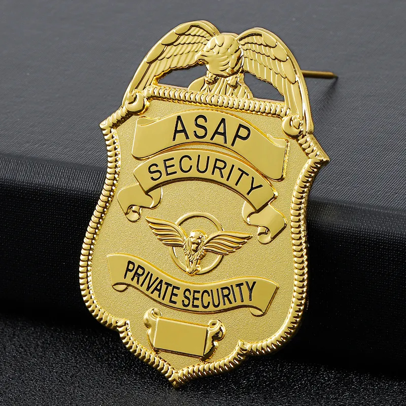 Article de police personnalisé Article d'usine Factory Police Officier de police Badge Manufacteur Metal Crafts Made NYPD Badge Full Gold Placing Soft Enamel Pin de revers personnalisés