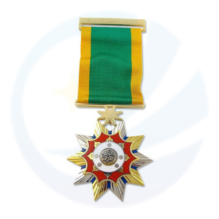 Médailles honorables du fabricant dur de luxe de haute qualité avec ruban