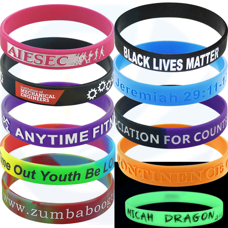 Bracelets en silicone personnalisés, faites vos propres bracelets en caoutchouc avec message ou logo, bracelet personnalisé de haute qualité