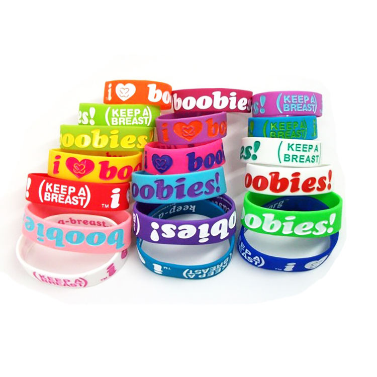 Bracelet en caoutchouc de bracelet en caoutchouc personnalisé à encre personnalisée en silicone pour cadeaux promotionnels et commerciaux