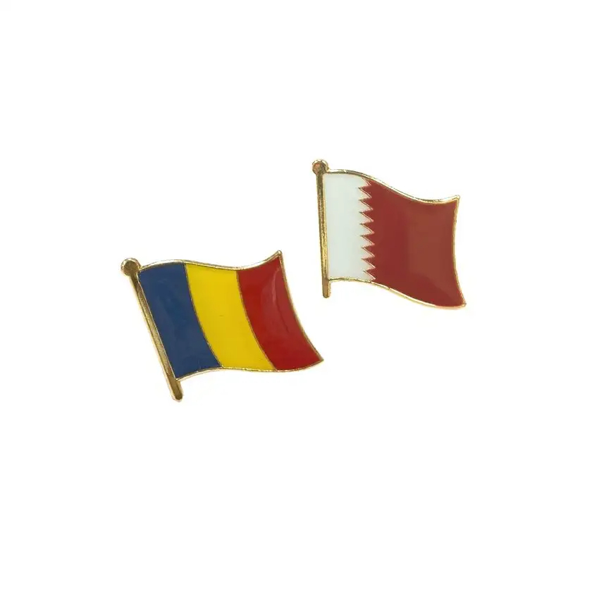 Badge d'épingle en métal de drapeau national de haute qualité sur mesure de haute qualité