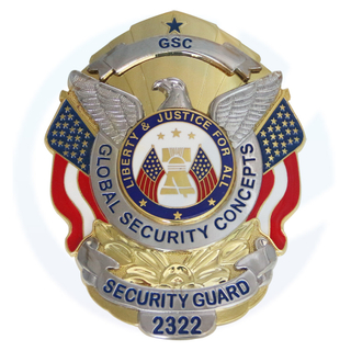 Officier de détective de métal personnalisé personnalisé shérif Sécurité Badge de police militaire d'honneur Emblem Emblem émail aumônier de la sécurité publique Badge d'épingle de reprise de la sécurité