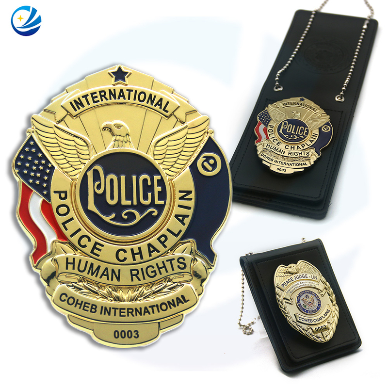 Luxury Owan St Promotion Gift Military Office China Factory Custom Logo Metal Crafts Police Awards Cell Chain Séécurité École militaire Badge militaire