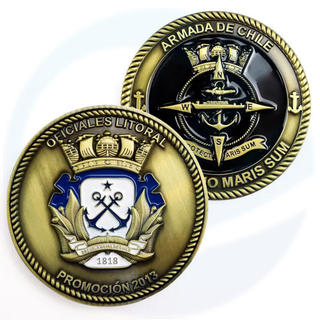 Coin militaire du bouclier de la marine chilienne