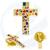 Jésus Cross Brooch croyance personnalisée Badges de revers chrétiens Christian Religion Religion Brooch Pin Cartoon Métal Épingles en émail doux pour amis