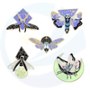 En gros personnalisé beau animal papillon de revers brillant badge métallique brillance luminante épingle à papillons en émail doux pour sac à dos