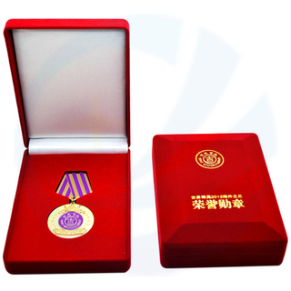 Médaille d'honneur médaillée du médaillon de médaillon de métal personnalisé en gros de l'usine avec boîte