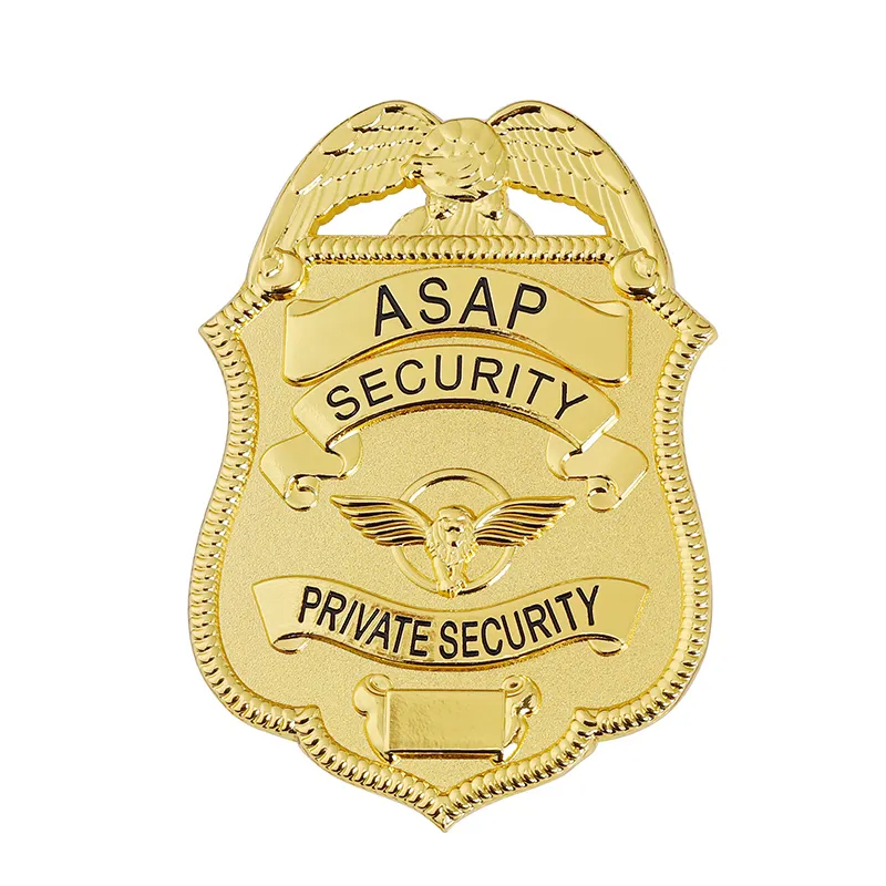 Article de police personnalisé Article d'usine Factory Police Officier de police Badge Manufacteur Metal Crafts Made NYPD Badge Full Gold Placing Soft Enamel Pin de revers personnalisés