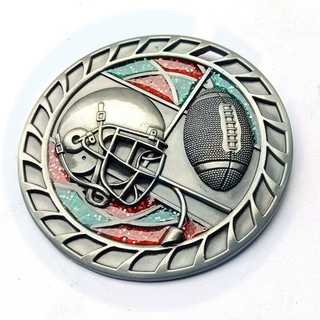 Custom Logo Metal Crafts de haute qualité émail 3D Design Sports Sports USA Football Rugby Challenge Coin As Souvenir