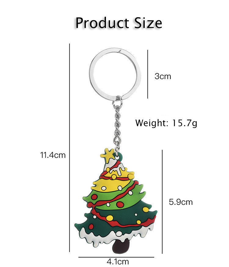 Couchette de Noël personnalisée Keychain mignon Keychains promotionnels de Santa Pvc Pendentif cadeau de Noël