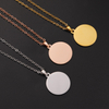 Charme rond en acier inoxydable personnalisé 18k Bijoux en or Gerved Logo personnalisé Rectangle Coeur Pendant Tags Collier