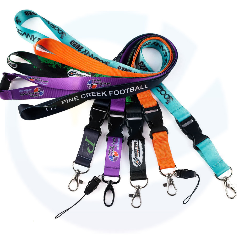 Couvure de sublimation tissée de la soie de concepteur Couchette de porte cursus de curserie imprimé personnalisée Lanyards avec logo