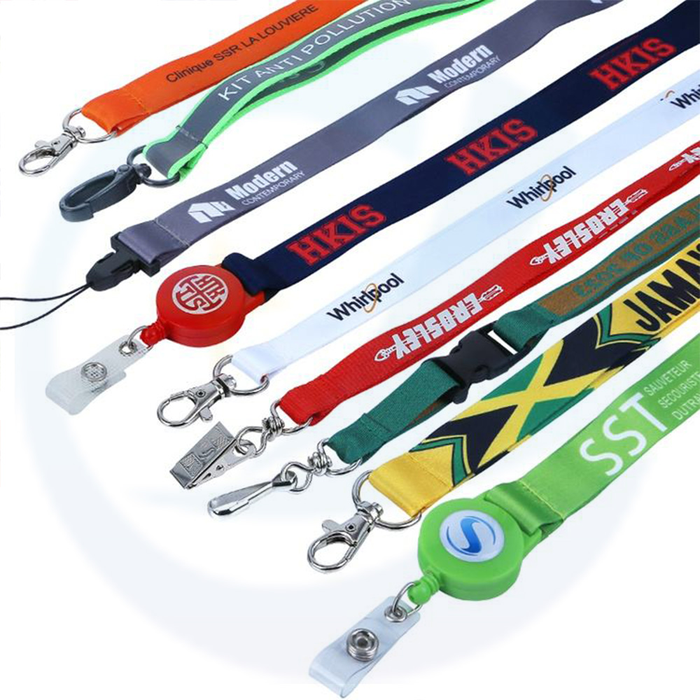 Low MOQ MOQ Imprimé personnalisé vide sublimation manche de manche de badge Carte Badge Carte Lanyards avec logo Logo Custom Polyester Lanyard