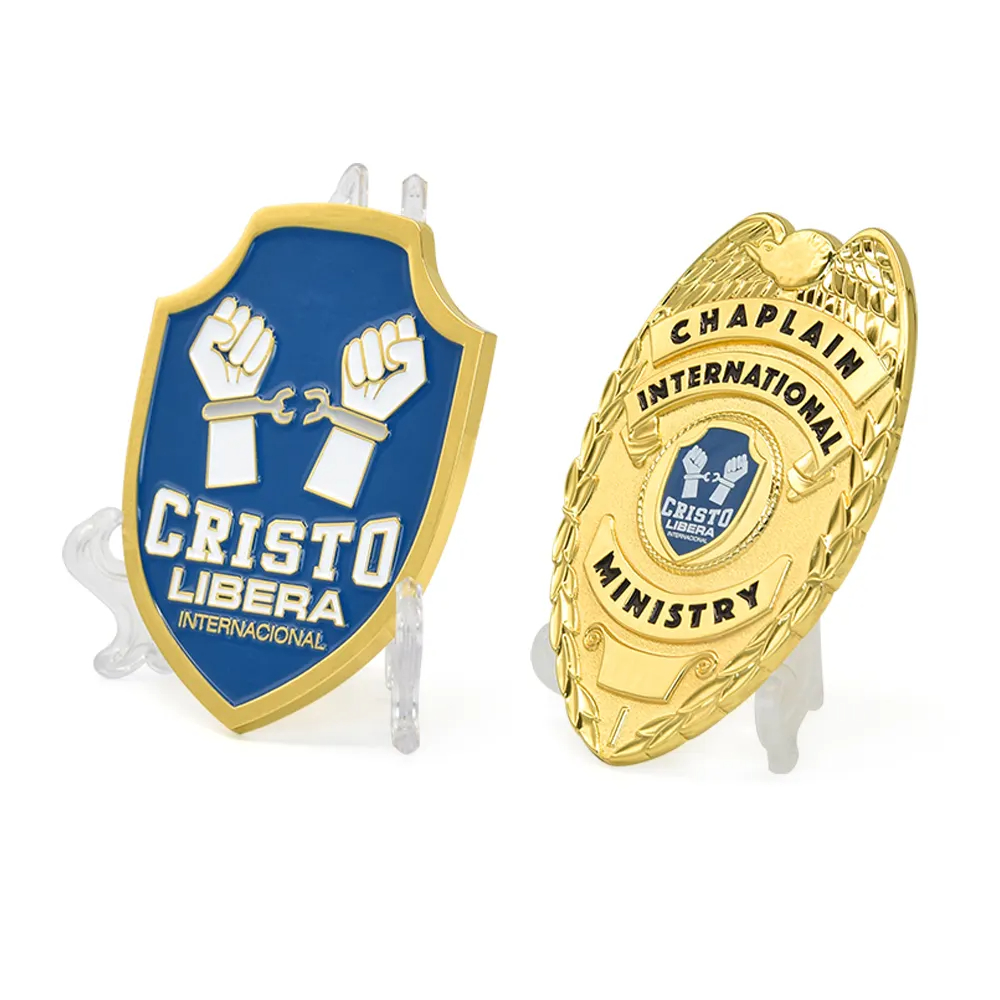 Badge Maker Custom Metal en relief 3D ENAMEL GOLD PLACLAGE SECTION AUTHERALAIRE CRISTO LIBERA LIBERA MINISTÈRE INTERNATIONAL AVEC VOTRE PROPRE CONCEPTION