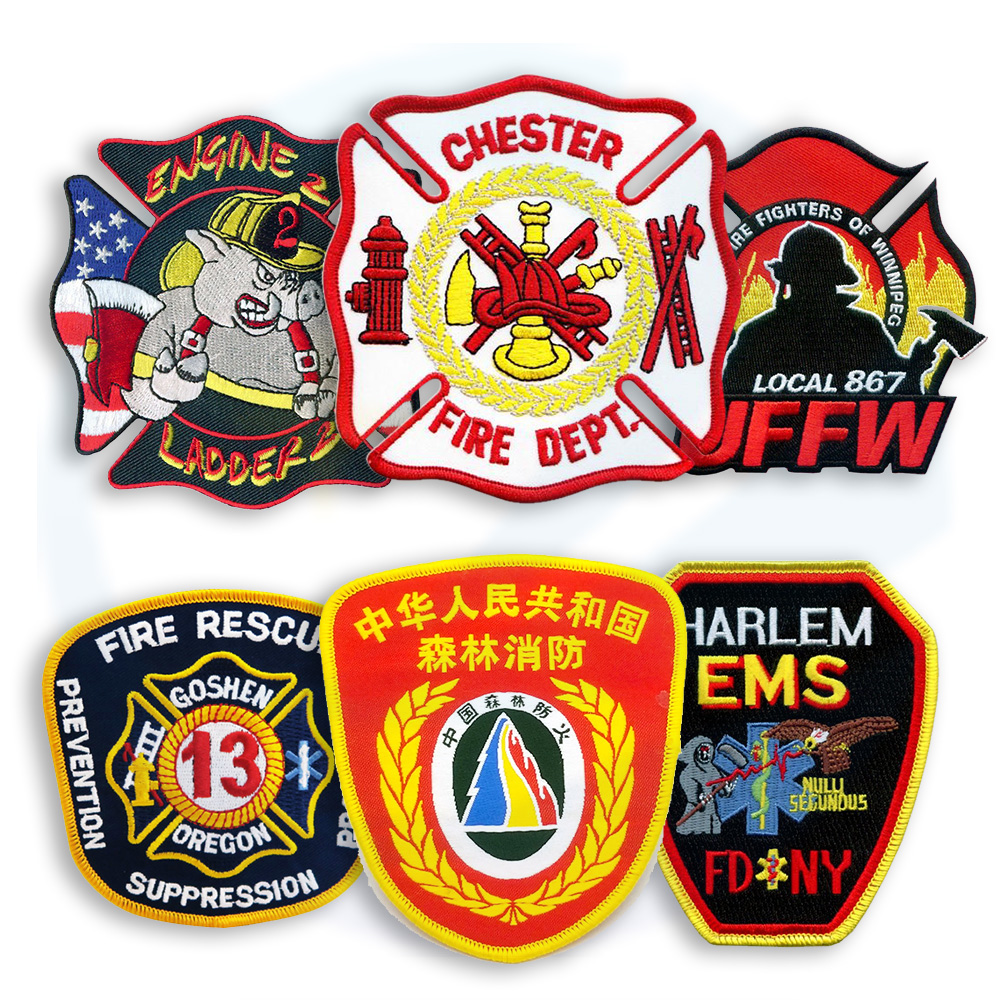 Vente d'usine directe OEM Patches de pompiers de haute qualité personnalisées pour accessoires de vêtements