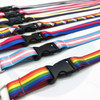 En gros OEM Blank Sublimation polyester nylon simple bon marché personnalisé logo personnalisé LGBTQ Rainbow Lanyard