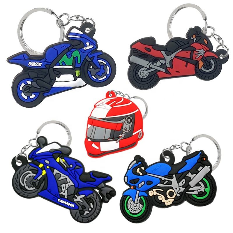 Pold Pendant Cartoon Animation Custom Logo Gift Motorcycle Double face PVC Keychain