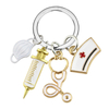 Infirmière en métal de mode personnalisée Keychain Docteur masque clés de la chaîne de clés Pendant Paramédic Décoration Docteur Keadchains