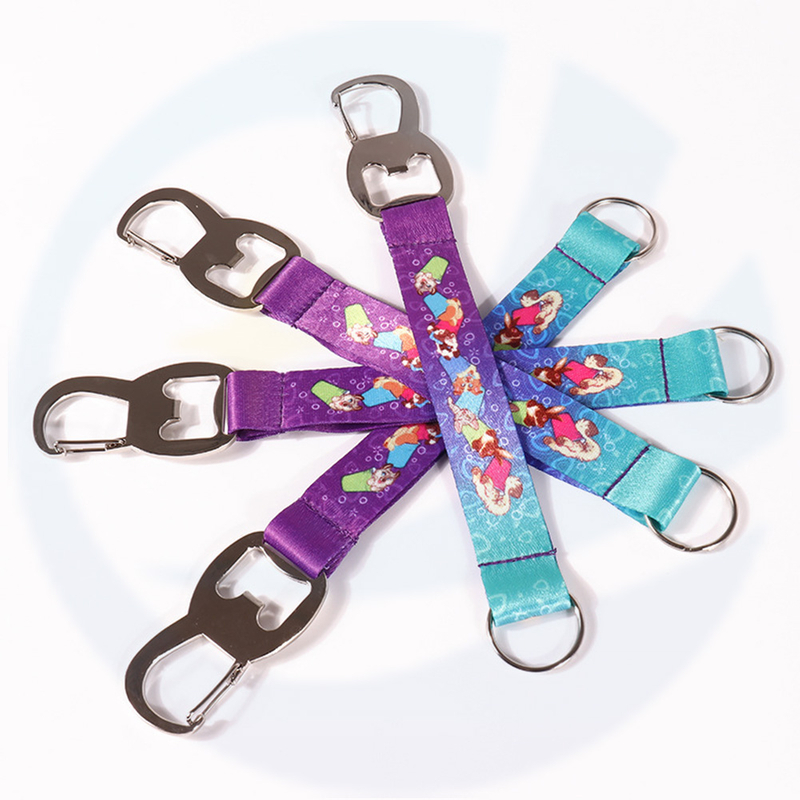 Hotsale Custom Carnival Fiesta Festival Festival de Noël ouvre-mèner de bière Keychain avec un logo personnalisé sublimation d'impression de manche de manche de manche