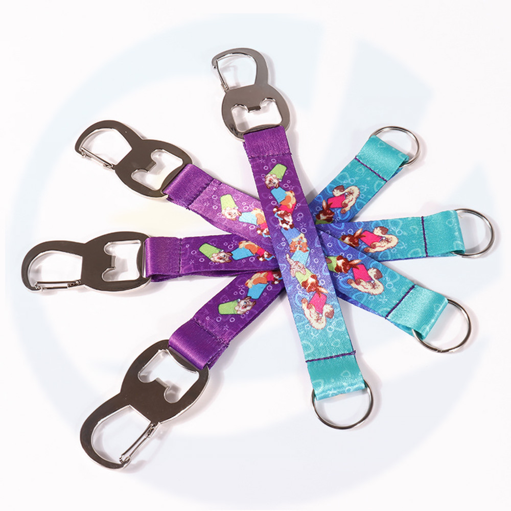 Personnalisé d'autres tissus de cou imprimés de sublimation Custom Promotionnel pour les badges d'identification avec un ouverture de bouteille de logo Lanyard en polyester