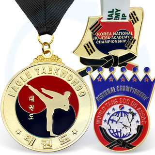 Fabricant Custom 3D Gold Silver Bronze Alloy Metal Medalla Sport Medal Jiu Jitsu Judo Kung Fu Karate Taekwondo Médaille