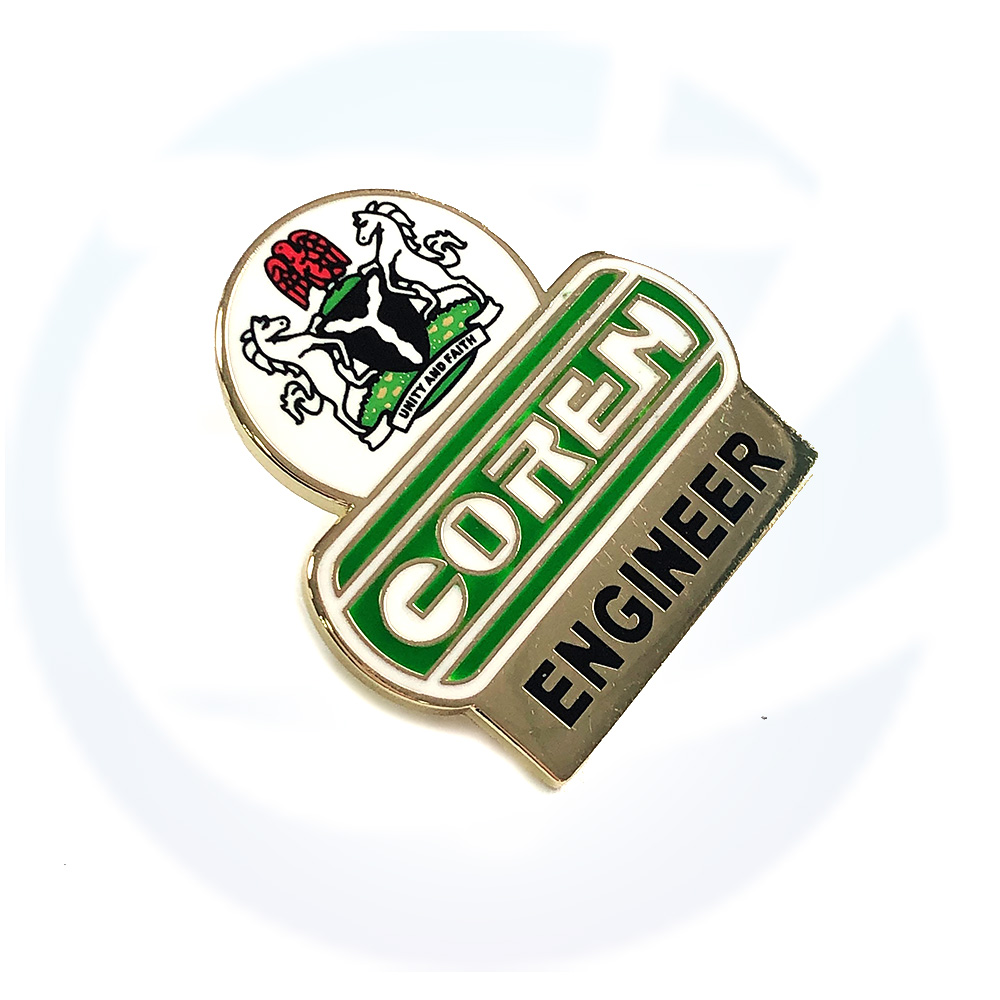 Nigeria Police Badge Gambia Officier Médaille en métal Autocollant avec badge en métal en verre