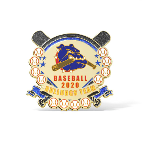 Badge de badge uniforme de baseball américain personnalisé Pin d'équipe de baseball en émail