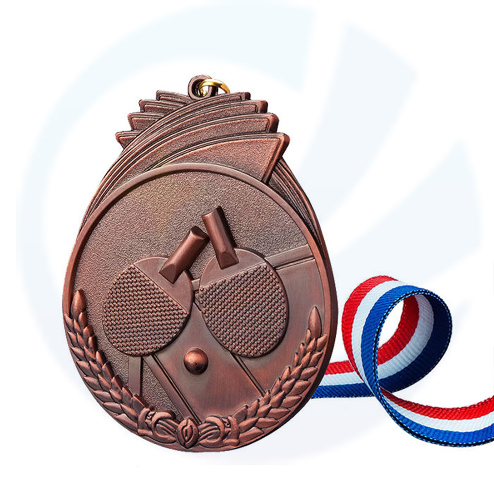 Médailles de tennis de tennis en cuivre en alliage de zinc en métal.