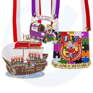 Médallas Custom Logo enfants Grand émail plaqué or coloré coloré commémoratif Clown Carnival Events Médailles