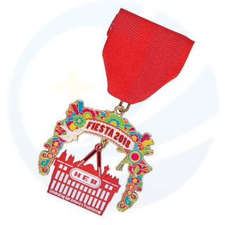 Texas Personnalisé Propre Design Fiesta Medallion Collier Medallas Croit Ribbon Carnival Metal Award Orden Medal of Honor Texas