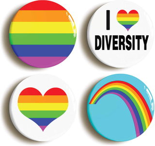 Bouton de badge de badge de bouton de pointe de broche LGBT Tin Pride Rainbow Gay Pride sur mesure