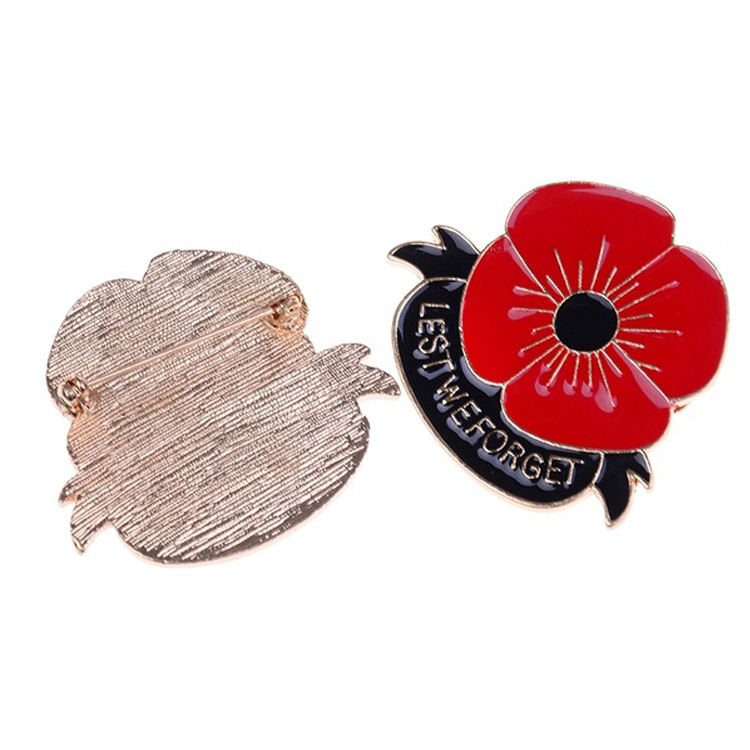 Badge d'épingle UK Poppy Soumel Poppy personnalisée