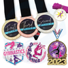 Logo personnalisé Lanyard Femmes Glitter Gold Silver Bronze Winning Award Gymnastics Metal Dance Médaille